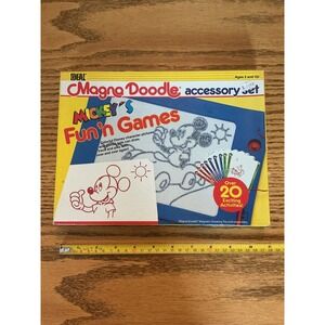 Vintage 1988 Ideal Magna Doodle Accessory Set Mickey's Fun n Games Disney 4815